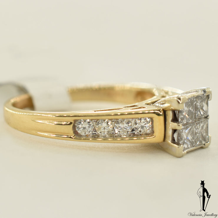 14K Yellow Gold SI-I Diamond (1.40 CT.) Channel Setting Engagement Ring