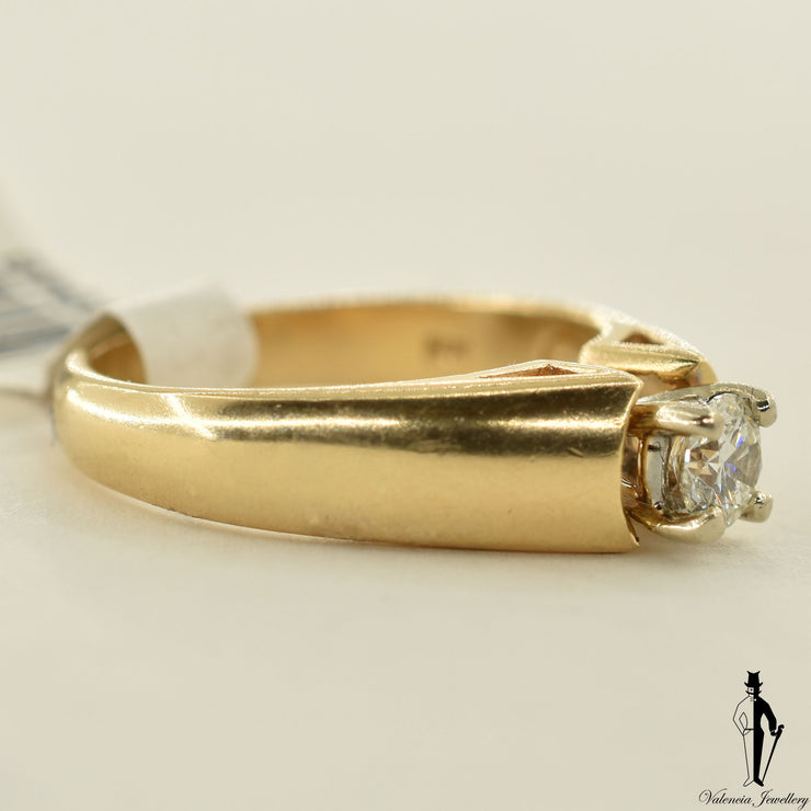14K Yellow Gold I1 Diamond (0.37 CT.) Solitaire Engagement Ring