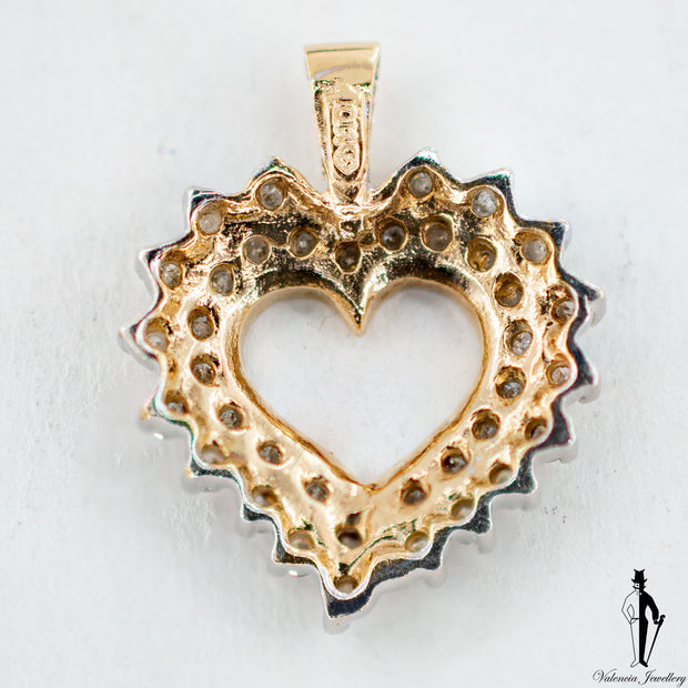 0.46 CT. (I2) Diamond Ladies Heart Pendant in 10K Yellow Gold