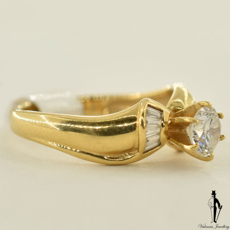 14K Yellow Gold SI2 Diamond (0.48 CT.) Channel Setting Engagement Ring