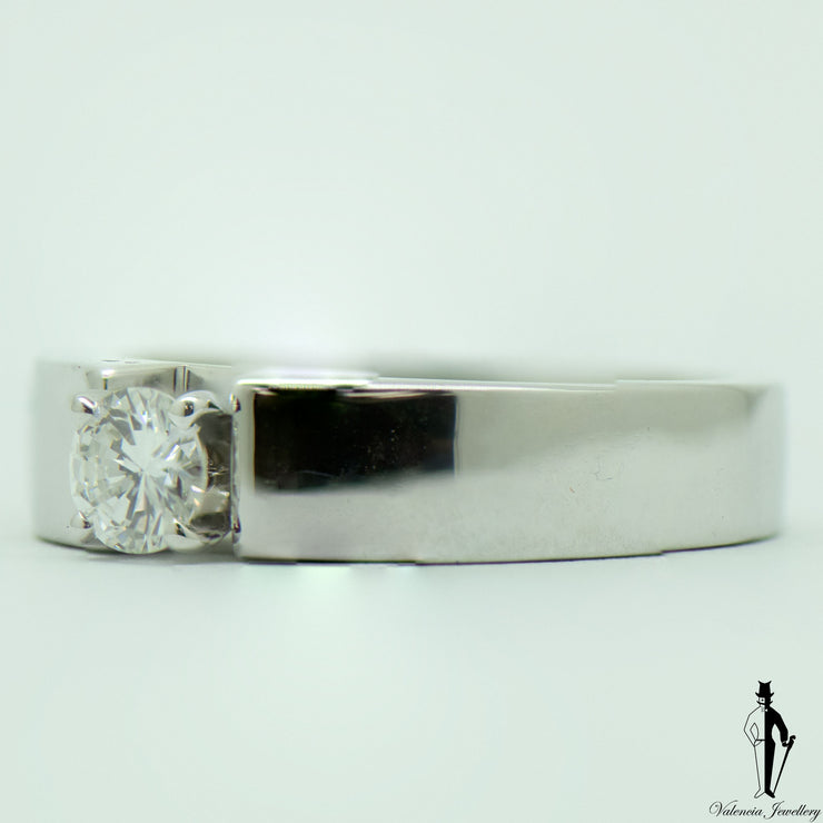 0.45 CT. (SI2) Diamond Solitaire Ladies Ring in 18k White Gold