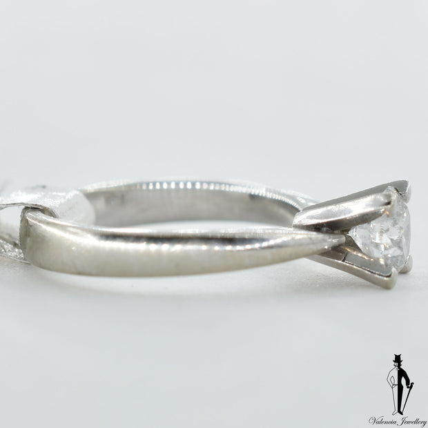 14K White Gold I1 Diamond (0.65 CT.) Solitaire Engagement Ring