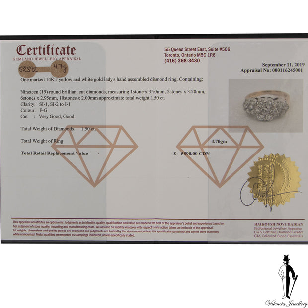 1.50 CT. (SI1-I1) Diamond Ring in 14K Yellow and White Gold