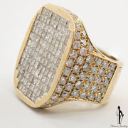 12.12 CT. (SI) Diamond Gentlemen Ring in 14K Yellow and White Gold