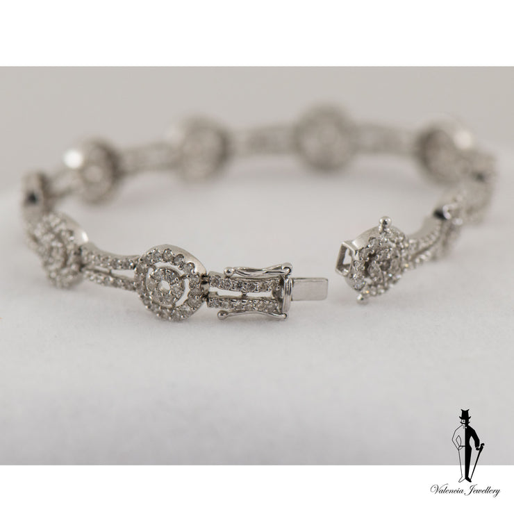 5.30 CT. (SI2-I1) Diamond Ladies Bracelet in 18K White Gold