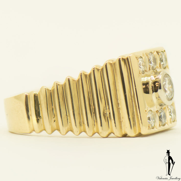 0.93 CT (VS) Diamond Gentlemens Ring in 10K Yellow Gold