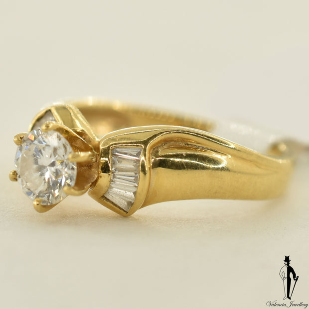 14K Yellow Gold SI2 Diamond (0.48 CT.) Channel Setting Engagement Ring