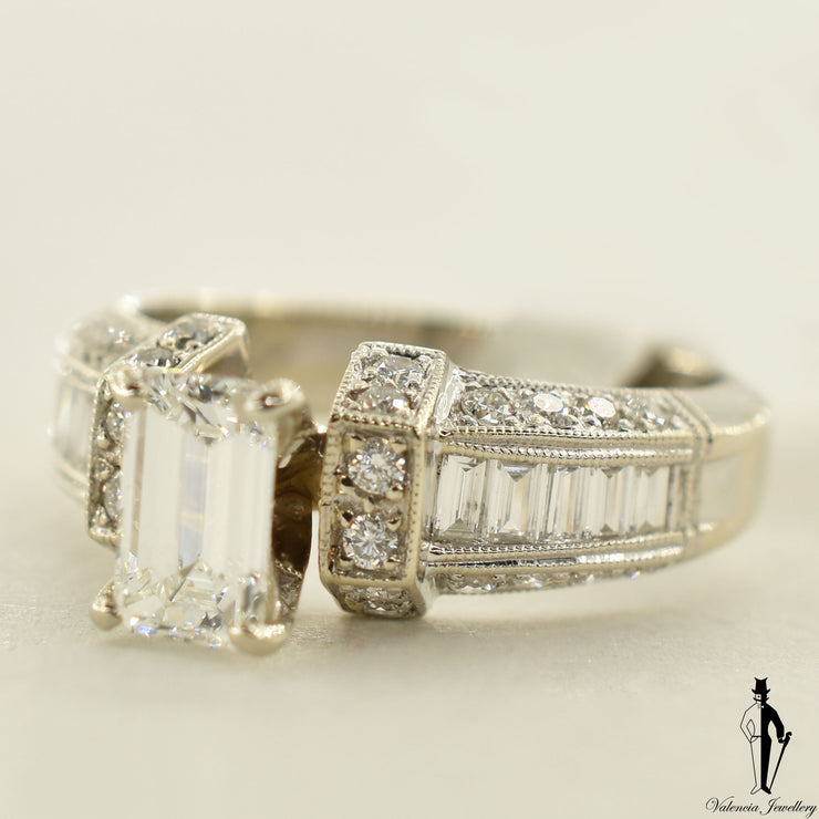 14K White Gold VS1 Diamond (1.03 CT.) Channel Setting Engagement Ring