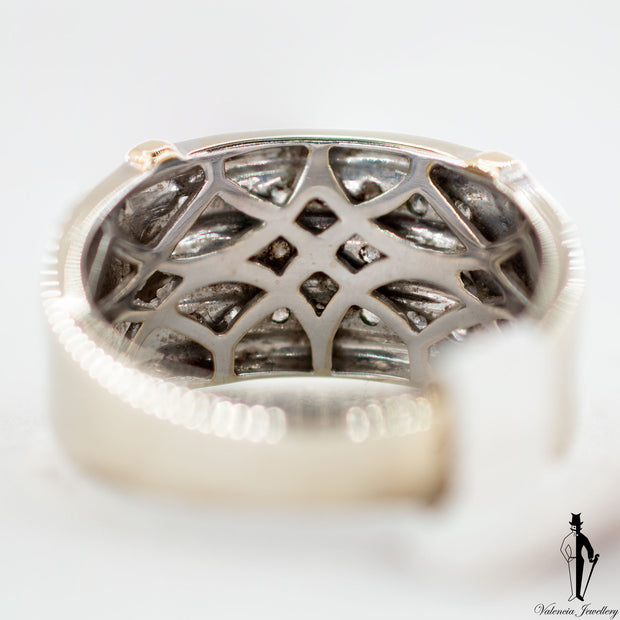 0.66 CT (I2) Diamond Gentlemen Ring in 10K Yellow and White Gold