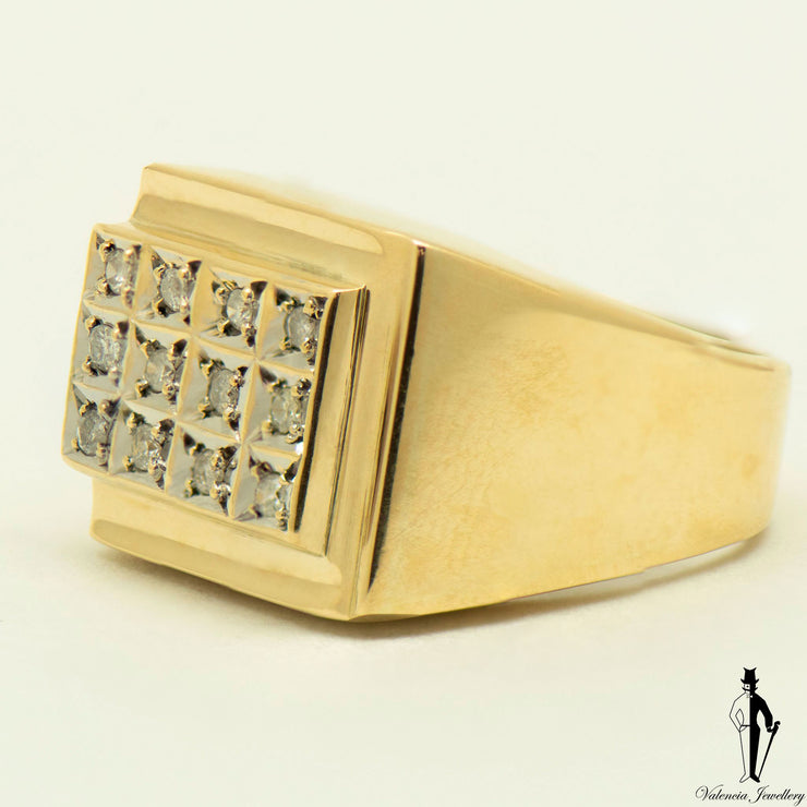12K Yellow and White Gold Diamond (0.18 CT.) Custom Ring
