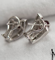 1.0 CT. Diamond and 2.20 CT. Ruby Earrings in 18K White Gold
