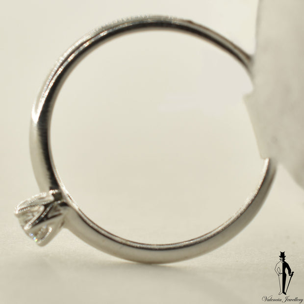 18K White Gold VS2 Diamond (0.16 CT.) Solitaire Engagement Ring