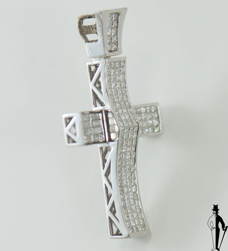 7.0 CT (VS-SI) Diamond Cross Pendant in 10K White Gold