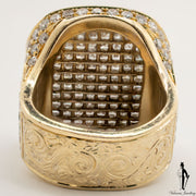 12.12 CT. (SI) Diamond Gentlemen Ring in 14K Yellow and White Gold