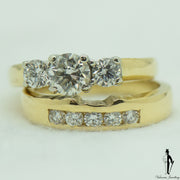 1.25 CT. (SI-I1) Diamond Ring and Band Set in 18K Yellow and White Gold