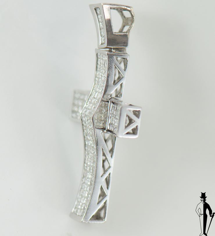 7.0 CT (VS-SI) Diamond Cross Pendant in 10K White Gold