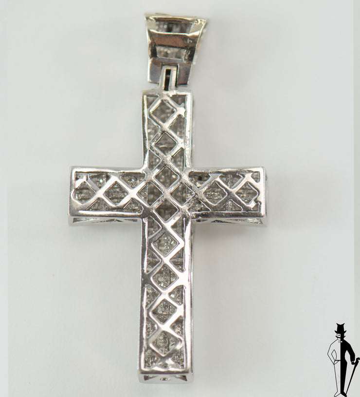 7.0 CT (VS-SI) Diamond Cross Pendant in 10K White Gold