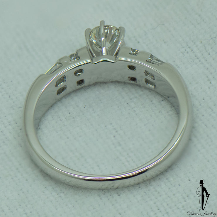 0.78 CT. (SI-SI2) Diamond Engagement Ring in 18K White Gold