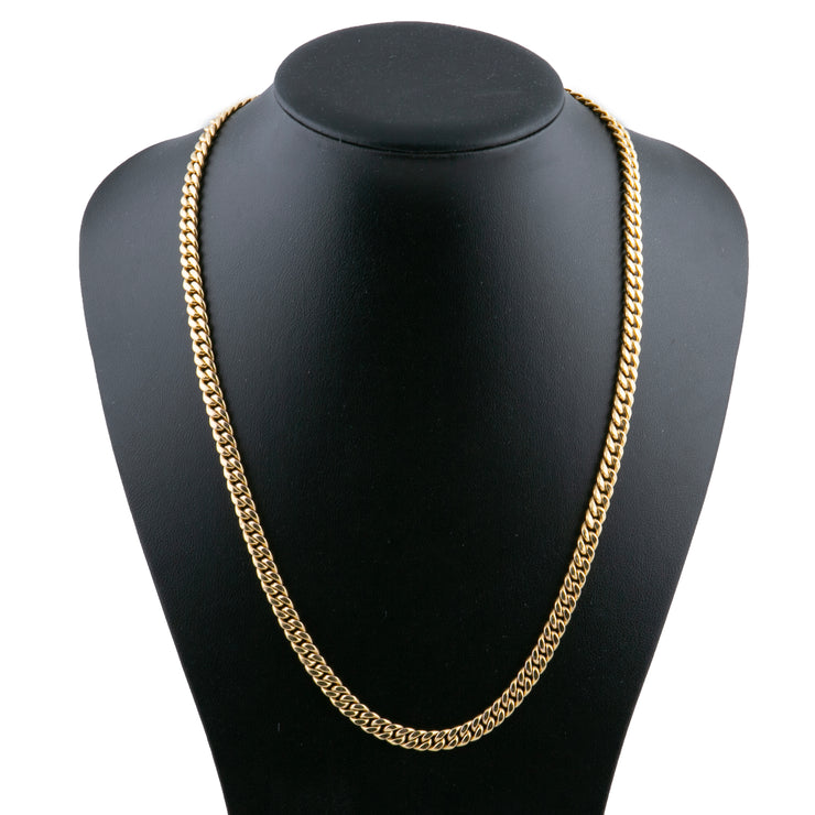 24" 10K Yellow Gold Cuban Link Chain