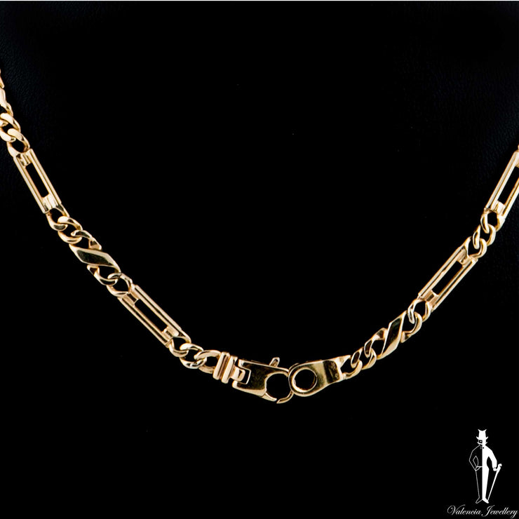 20 Inch 10K Yellow Gold Figaro Fancy Link