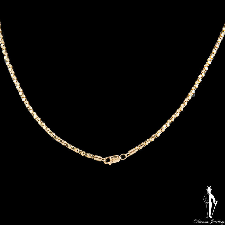 18 Inch 14K Yellow Gold Popcorn Link