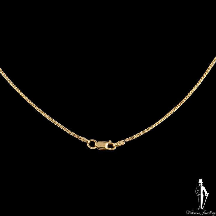 18 Inch 18K Yellow Gold Wheat Link Chain