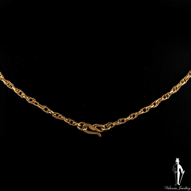 22 Inch 18K Yellow Gold Fancy Link Chain