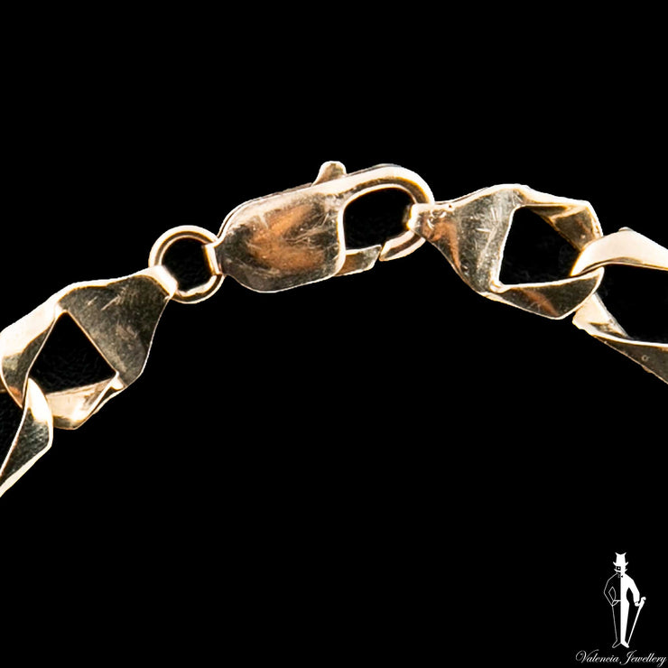 8 Inch 10K Yellow Gold Fancy Curb Link Bracelet