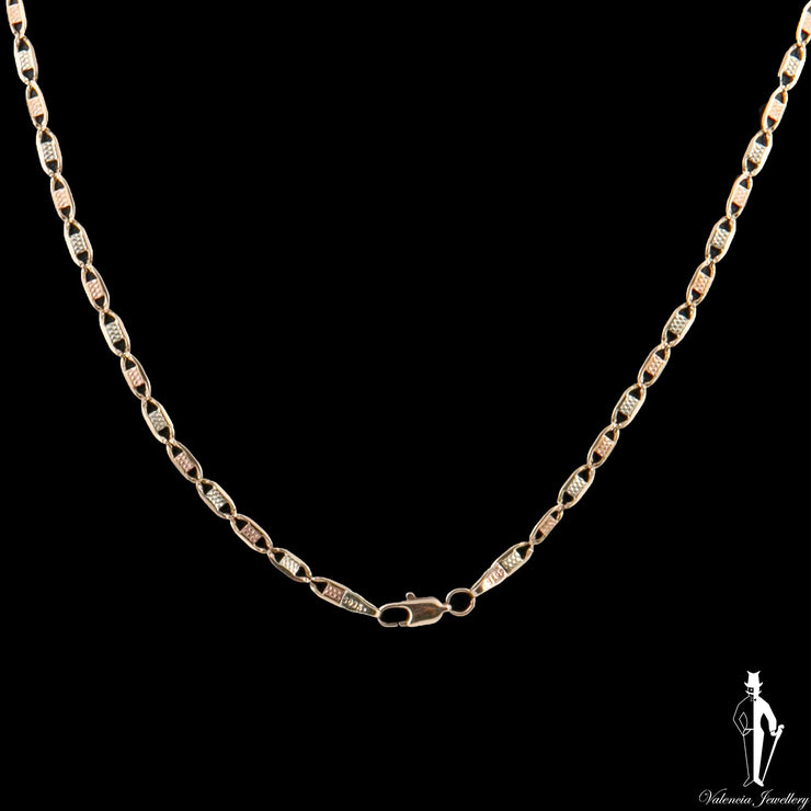 18 Inch 10K Yellow/White Gold Fancy Link