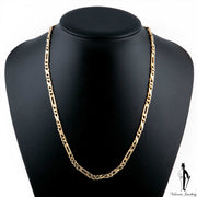 20 Inch 10K Yellow Gold Figaro Fancy Link