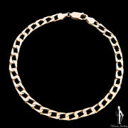 8 Inch 10K Yellow Gold Square Curb Bracelet