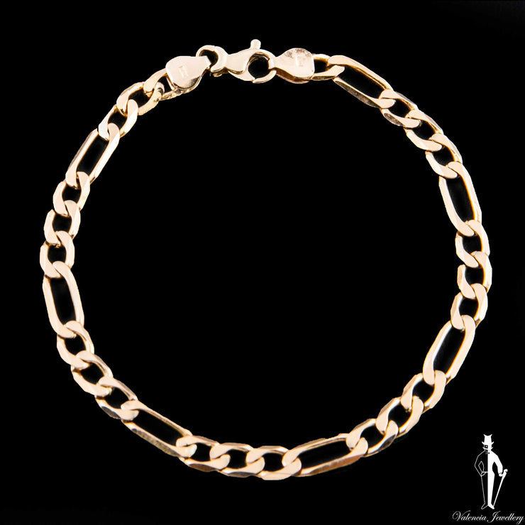 8 Inch 18K Yellow Gold Figaro Bracelet