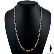 24 Inch 18K Yellow Gold Fancy Link Chain