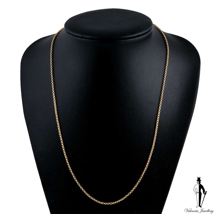 18 Inch 18K Yellow Gold Cable Link Chain