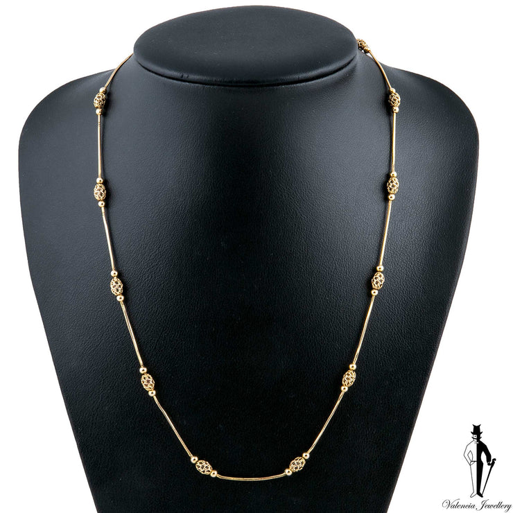 18 Inch 14K Yellow Gold Fancy Link Chain